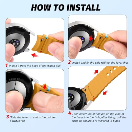Image of Tobfit Silicone Bands for Samsung Galaxy Watch 7 Strap 40mm 44mm Women Men, 20mm Adjustable Sports Replacement Strap for Galaxy Watch 7 /FE /6 /6 Classic /5 /5 Pro /4 /4 Classic