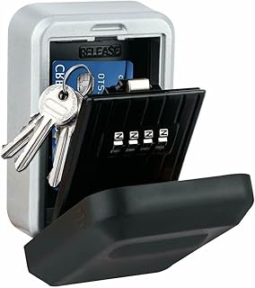 MAGICLULU Box Portable Safe Portable Lock Box Outdoor Receptacle Box Key Lock Box Wall Mount Portable Key Safe Case Wooden Key Cupboard Safe Lock Box Key Safe Box Key Storage Lock Box Locker