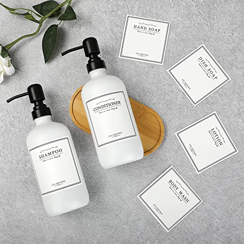 SPOLLSES Glass Soap Dispenser for Kitchen Sink | Farmhouse Kitchen Dish Soap Dispenser & Hand Soap Dispenser Set,Bathroom Soap Dispenser with Tray,Stainless Steel Pump,6 Waterproof Label - Thumbnail 7