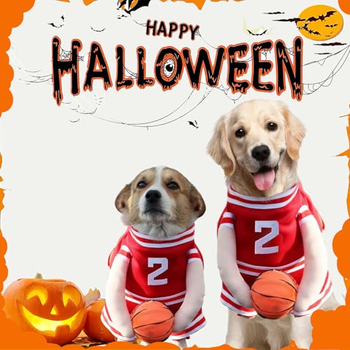 Disfraz Baloncesto para Perros TMLDOT Talla M Rojo miniatura 3