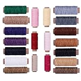hilo de lino para coser cuero 【Versátil】- adecuado para bolsos de cuero, billeteras, bolsas de lona e incluso estuches para llaves, nuestro hilo encerado portátil es adecuado para usted. Ideal para principiantes, profesionales o trabajos de cuero de bricolaje.