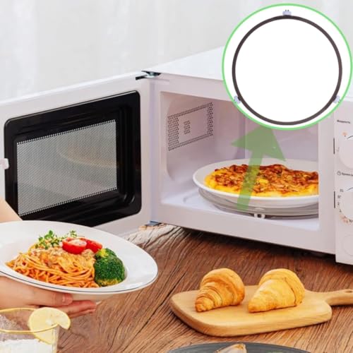 JFangZHZH Mikrowellenherd Ring,Microwave Turntable Ring with Rollers,Mikrowellen-Stützringe für Mikrowellen-Glasteller,Mikrowelle Drehtellerring,Glass Plate Rotating Roller Ring,(22cm)