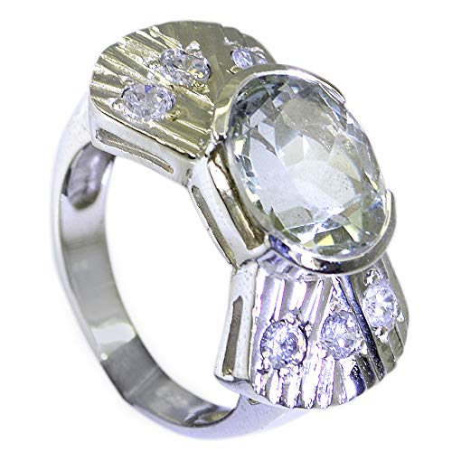 Bague améthyste verte ovale en argent massif, un bijou de prestige pour femme