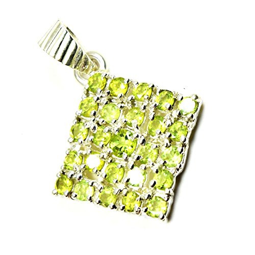 Pendentif en péridot naturel et argent 925 fait main, l'excellence artisanale