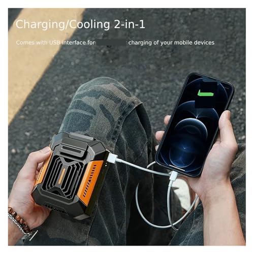 Ventilador de cintura recargable USB portátil con clip multiusos manos libres 3
