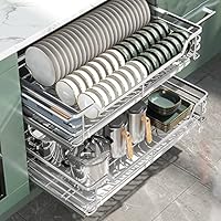 Organizzatore Scorrevole Per Armadi - 2 Ripiani In Acciaio Inox, Estrattibile, Per Cucina E Dispensa - Foto 3