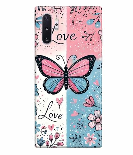 Image of Printed Hard Back Case Cover & Compatible for Samsung Galaxy Note 10 Plus /Samsung Galaxy Note 10 Pro | Butterfly Painting Art (Multicolor) - D1203