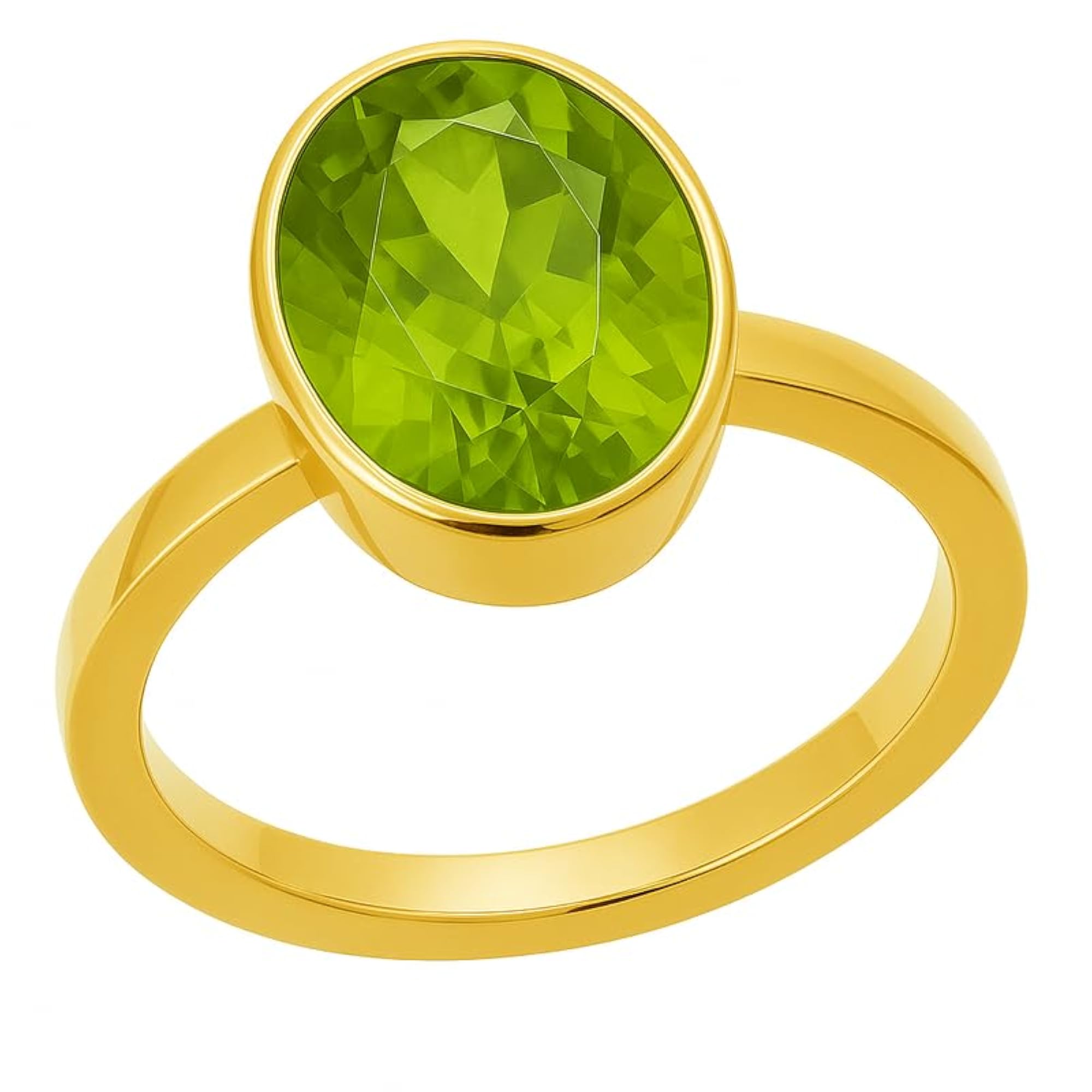 Premium 14.25 Ratti Handcrafted Peridot Panchdhatu Adjustable Ring