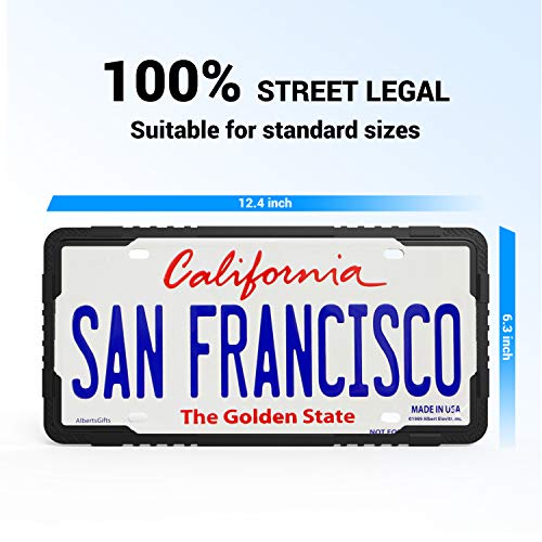 LOFTEK Silicone License Plate Frame - Car License Plate Frame with Stainless Steel Screws - Black