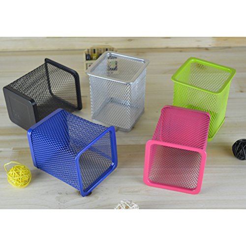 Toyvian 2pcs portapenne Quadrato Metallo Maglia