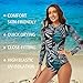TOVCHEI Women's Surf Wetsuit Summer One-Piece Long-Sleeved Zipper Diving Suit Quick-Drying Sunscreen Paddling Swimsuit,Blue,M
