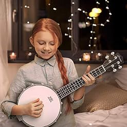 Donner Banjolele 4 String Banjo Ukulele kit Stringed Musical Instruments for Adult Beginner with Banjo Tuners, Gig Bag, Picks, Skeleton 23 Inch Sapele – Image 2