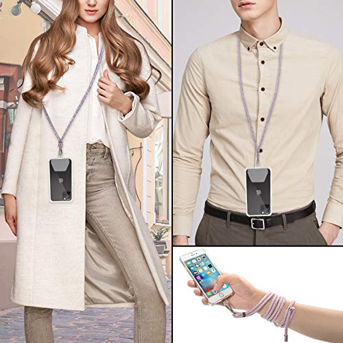 SHANSHUI Cell Phone Lanyard,Adjustable Phone Neck Strap Charms with Tether Tab Comptatible with All Mobilephones(PurpleBlue)
