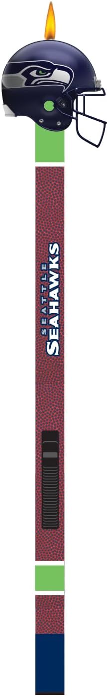 Seattle Seahawks Helmet BBQ Lighter – Official NFL Football Helmet Utility Lighter for Grill, Candle, Fire Pit & Kitchen, Long Reach Fan Gift
