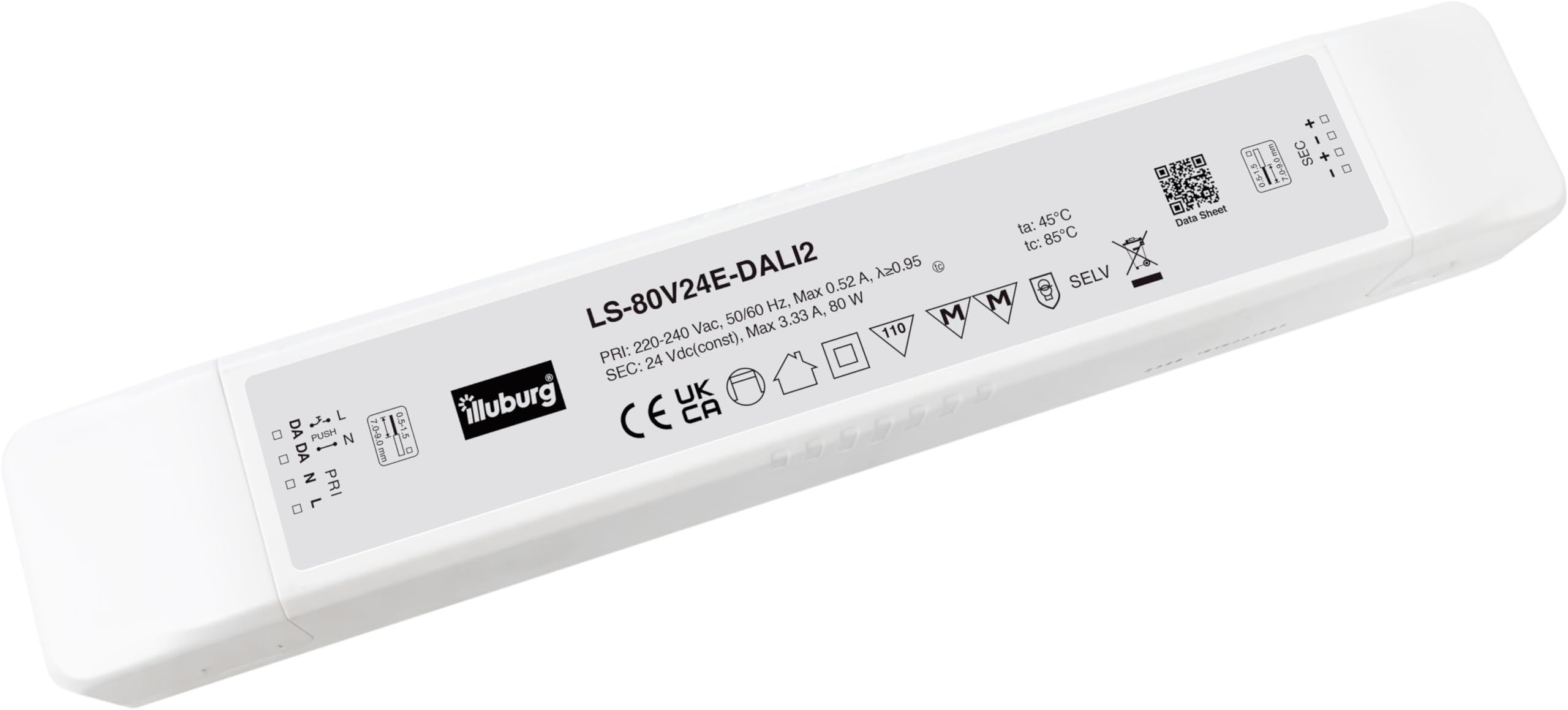 LED Treiber 24V 80W DALI Push Taster Dimmbar Flackerfrei für LED Streifen Trafo Transformator Netzteil Vorschaltgerät Driver