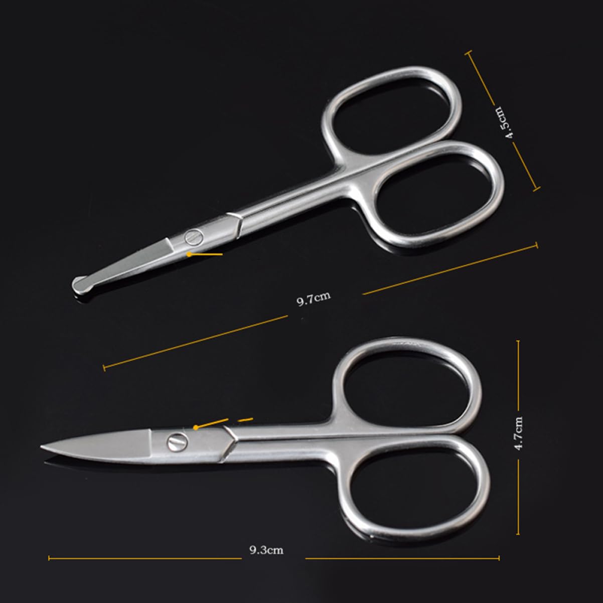 PACKOVE 6piezas Tijeras Inoxidable Para Cuidado De Cejas y Nariz Recortador De Facial Diseño Seguro y Práctico Para Hombres y Mujeres