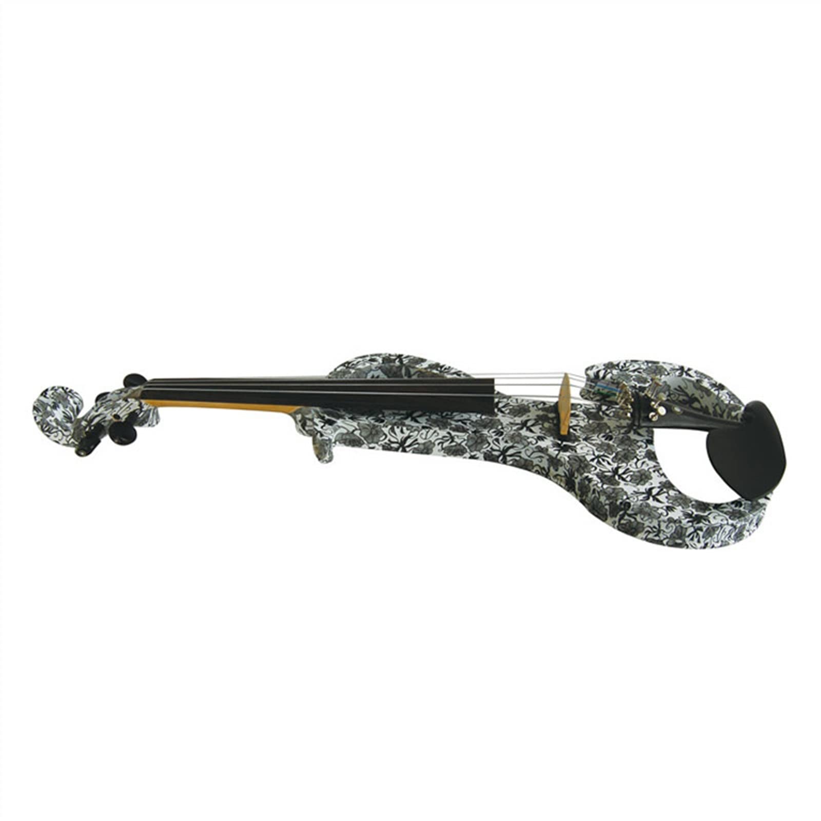 Violino Violino Elettrico Full Size 4/4 in Legno Massello Ebano Raccordi Violino Silenzioso con Custodia Arco Colofonia