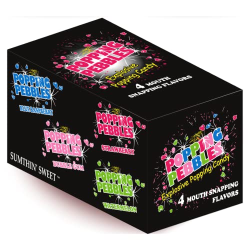 Popping Pebbles Explosive Popping Candy | By Blue Clover Foods | Four Flavor Variety Pack | Nostalgic Retro Candy | 0.17 Ounce (Pack Of 24) #TOP2