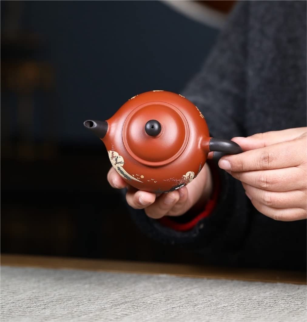 Japonaise Théière Théière en Fonte 7.4oz/0.22L Teapot Handmade Original Mine Dahongpao Tea Pot Purple Clay Teapot Home Theiere en Fonte
