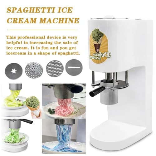 HNBYLMM Elektrische Eismaschine - Kommerzielle Spaghetti-Eismaschine, Eismaschine, Spaghetti-Gelato-Maschine mit 4 Formen, Fruit Softeismaschine für Eisdielen und Dessertläden – Bild 4