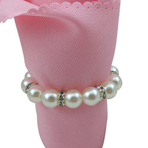 diamond pearl ring - Tangpan Imitation Pearl Napkin Rings with Elastic for Wedding and Hotel with Diamond Soft Decoration for Napkin Rings (20)