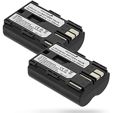 Juego de 2 baterías de ion de litio Fosmon para Canon EOS Cover