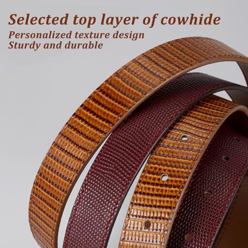 Skinny Casual Leather Belts for Women, Snake-Pattern Ladies Fashion Belts Thin Waist Belt for Jeans,Brown,100CM/39.4''2
