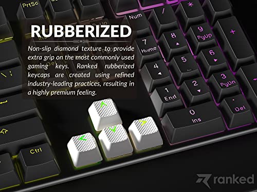 Ranked Rubber Keycap Set, White, 23 Keys - Image 3