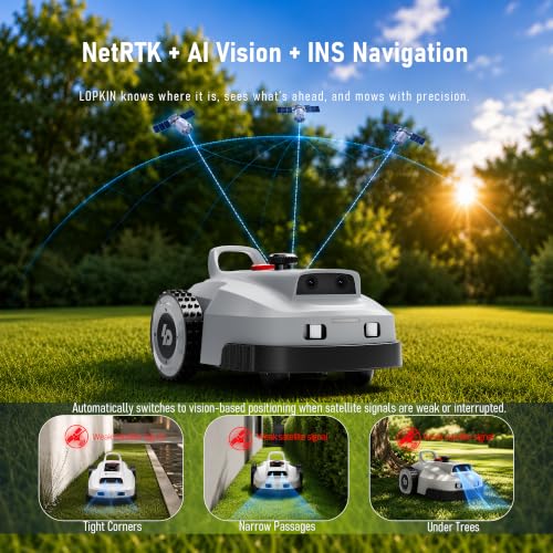 Image of L2500-NEO Robot Lawn Mower for 0.9 Acres, NetRTK + AI Vision Lawnmower Robot, Wi-Fi HaLow Connectivity, No Boundary Wire, AI Obstacle Avoidance, App Control, 60dB Quiet, Multi-Zone Management