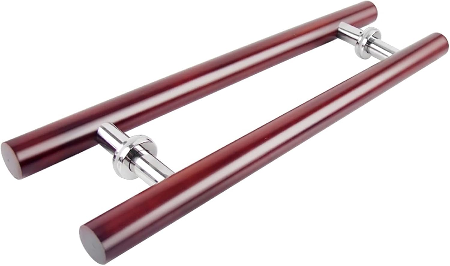 Gate Hardware Solid Wood Commercial Sauna Glass Door Push-Pull Handle/Home Sliding Wooden Barn Door Handle-Wine Red,3 Lengths (Red 600×400mm)