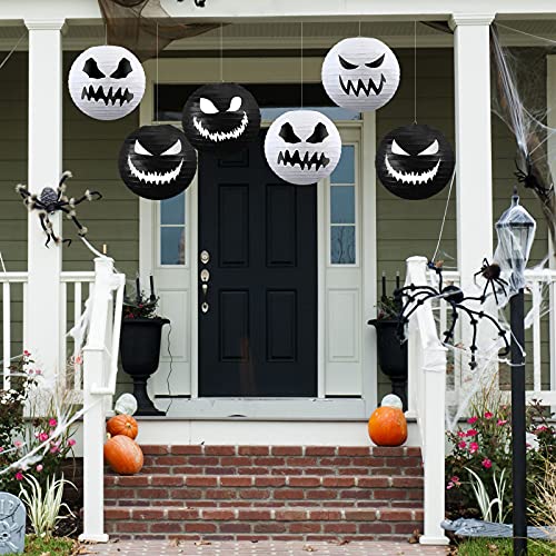 6 Pieces Halloween Paper Lanterns Party Decorations Halloween Hanging Lanterns Decorative for Home Outdoor Yard Party Supplies Favors 11.8 x 11 inch, White, Black (Normal Style) 6 Pieces Halloween Paper Lanterns Party Decorations Halloween Hanging Lanterns Decorative for Home Outdoor Yard Party Supplies Favors 11.8 x 11 inch, White, Black (Normal Style)