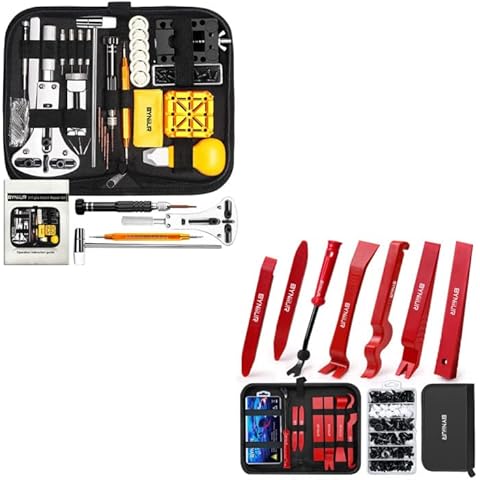 BYNIIUR Bundle of Watch Repair Kit and Auto Trim Removal Tool Kit Cover