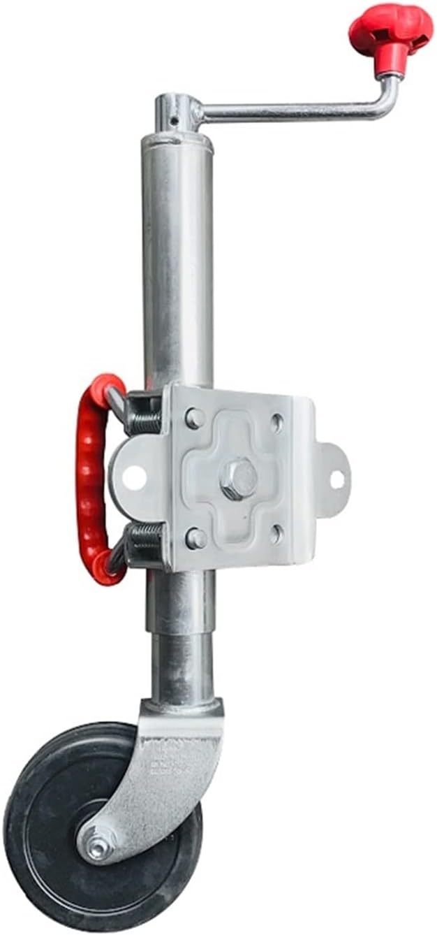 Manual Jack 6 Inch Up Solid Rubber Jockey Wheel Cap 1000 LBS Caravan RV Boat Trailer Jack Parts Trolley(