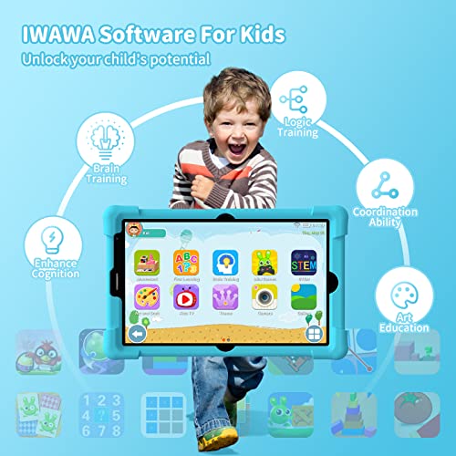Headwolf Kids Tablet, Android Tablet For Kids 3Gb Ram 64Gb Rom Toddler Tablet With Case, Quad Core 8 Inch Tablet With 1280X800 Ips Hd Screen, Parental Control, Android 11, Dual Camera, Wifi, Gps #TOP5