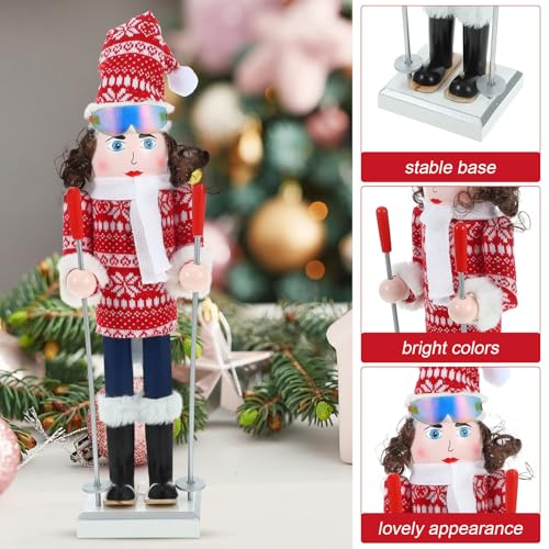 Casse-Noisette Bois Écharpe Blanche Idée Cadeau Déco Noël