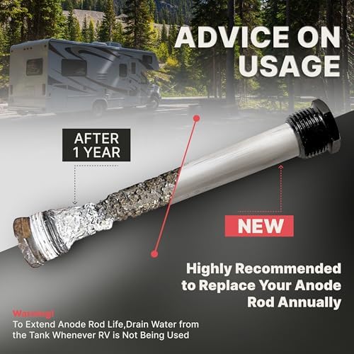 Anode RV Water Heater Set of 2 - Camper Anode Rod 3/4'' Thread - Magnesium Rod Compatible with Mor-Flo and Suburban Tanks - 4