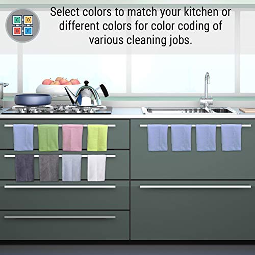 Vibrawipe Microfiber Cleaning Cloth, Microfiber Cloth, 12-Pack, Thick And Large Size 14.2"X14.2", Shades Of Gray, Microfiber Cleaning Cloths For Cars, Window, Dish Cloths, Machine Washable & Lint-Free #TOP4