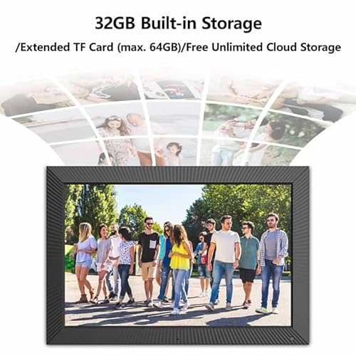 Extra Large Digital Picture Frame - 19 Inch Dual-Wifi Digital Photo Frame Wall Mountable, 32Gb Wifi Smart Frame, Full Function, Share Photos And Videos Via App Or Email Instantly, Free Cloud Storage #TOP5