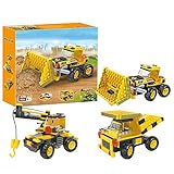 BRICK STORY City 3in1 Construction Trucks Building Set Bulldozer Crane or Dump Truck, Vehicle Truck Construction Crane Sets Building Set for Kids 6 Year Old, 220 PCS