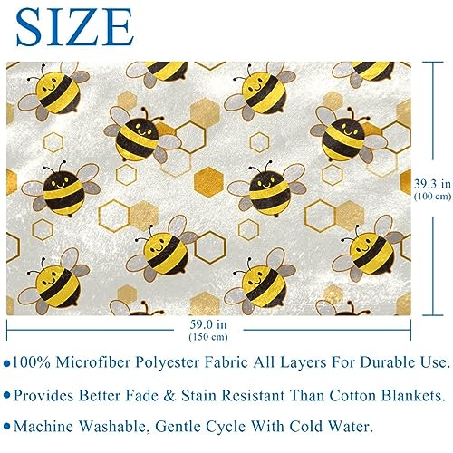 Couverture douce imprimé abeilles mignonnes pour lit enfant
