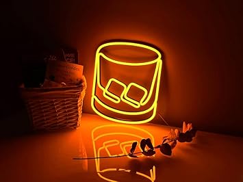 VYNES ON THE ROCKS LED Neon Signs Light LED Art Decorative Sign - For Wall Decor, Home Restaurants, Wedding Birthday Party Decor, Bar Decor, Mini Bar, House Party