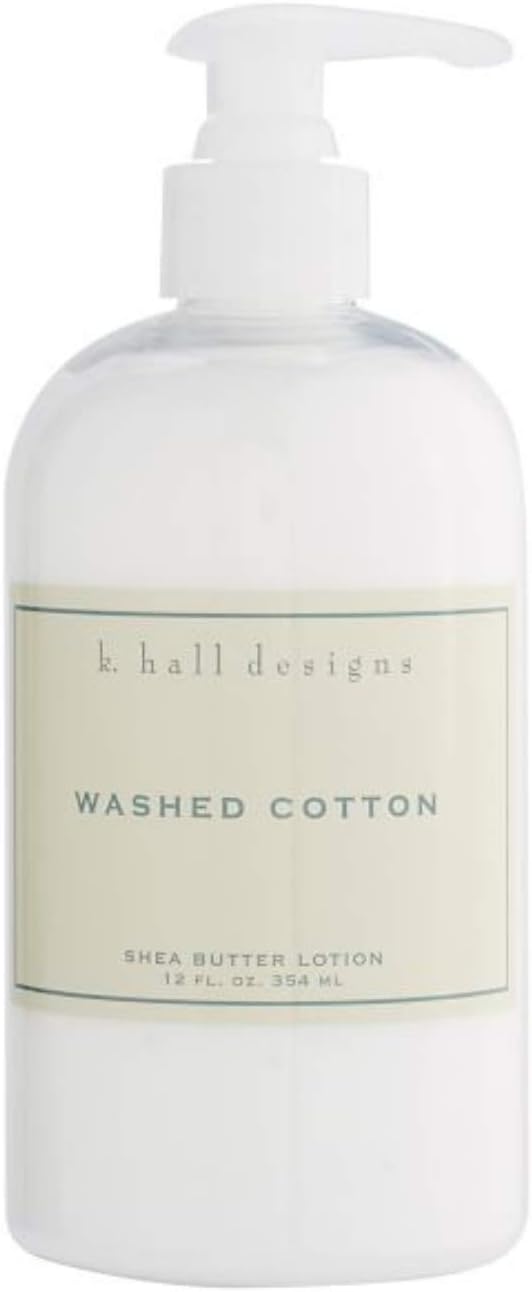 Studio Hall K. Hall DesignsWashed Cotton Shea Butter Lotion 12 oz. Plastic Bottle with Built in Pump