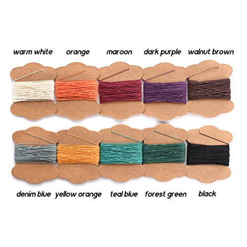 Set hilo encerado lino 10 colores 10 yardas 0.55mm miniatura 2