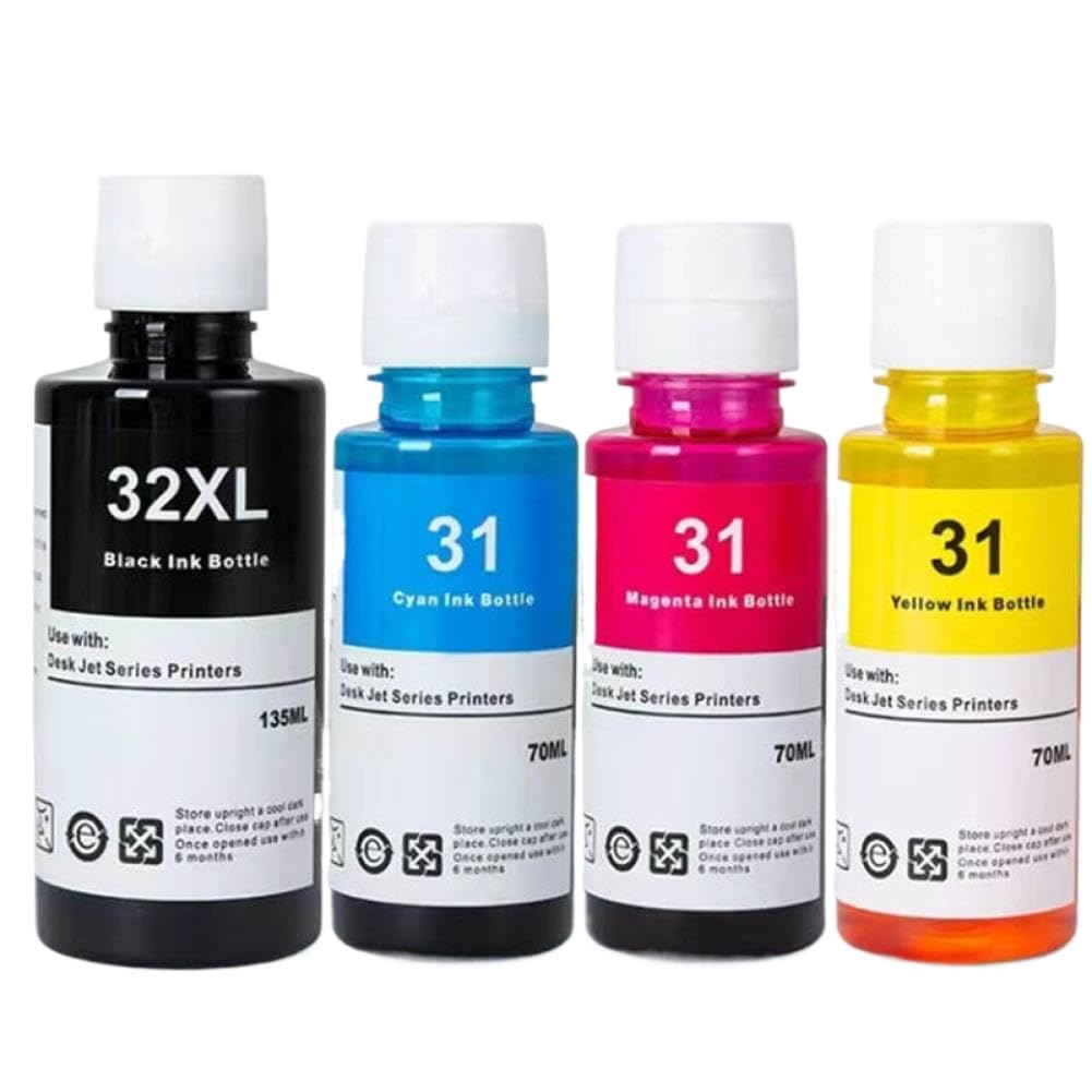 Bouteilles d'encre compatibles avec imprimante 31 32XL, Recharge d'encre à Colorant, Compatible avec 7301 6001 7602 5101 7001 551 651 455 457 450
