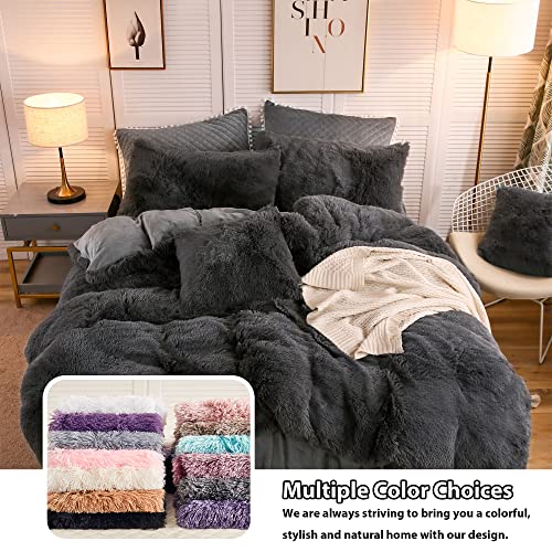 LIFEREVO Fluffy Faux Fur Body Pillow Cover 20"x54", Dark Gray by LIFEREVO - Used condition - Image 7