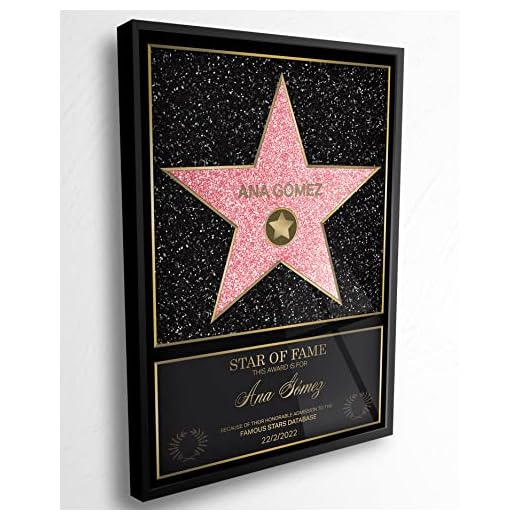 Panorama Cuadro Personalizado Estrella Hollywood 21x30 cm en Metacrilato Enmarcado - Hollywood Decoracion - Estrella de Hollywood Personalizada - La Fama - Regalos Originales - Regalos Personalizados