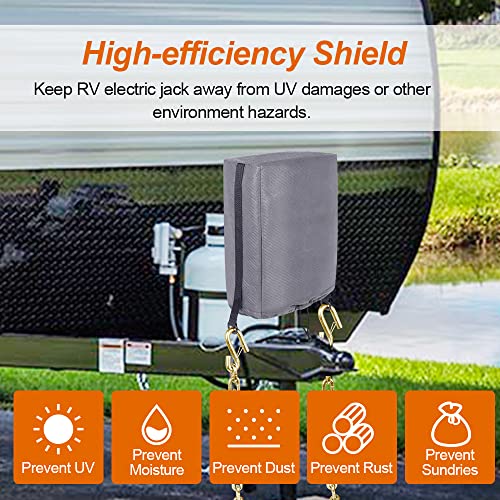 Sun And Waterproof Protective Electric Tongue Jack Cover, Universal Trailer Rv Jack Protective Cover Universal Large Size 14″H X 5″W X 10″D #TOP3