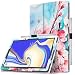 Produktbild MoKo Hülle für Samsung Galaxy Tab S4 10.5", PU Leder Tasche Schutzhülle Smart Case mit Auto Sleep/Wake up Funktion Standfunktion für Galaxy Tab S4 10.5" (SM-T830 and SM-T835) - Pfirsichblüte