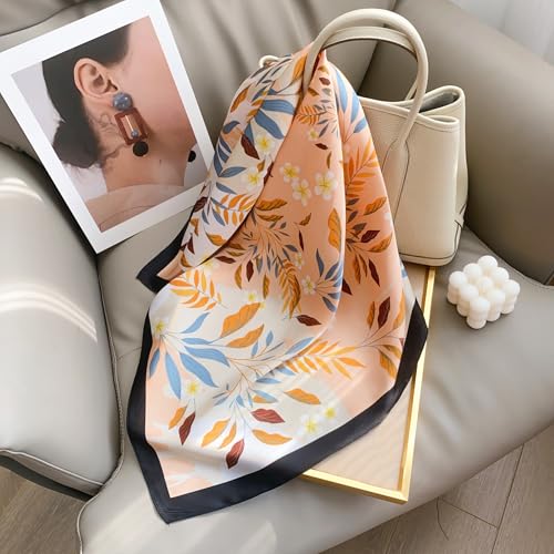 Image of Printed Poly Silken feel Scarf Stole for Women | Stylish, Soft, & Lightweight | Satin Feel Neck Scarf, Hair Scarf, Head Scarf for Women