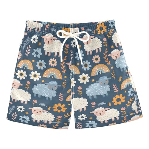 ALAZA Colored Animal Bear Leaf Boys Quick Dry Beach Board Shorts Kids Swim Trunks Bathing Suit Swimsuit 2T Multicolor